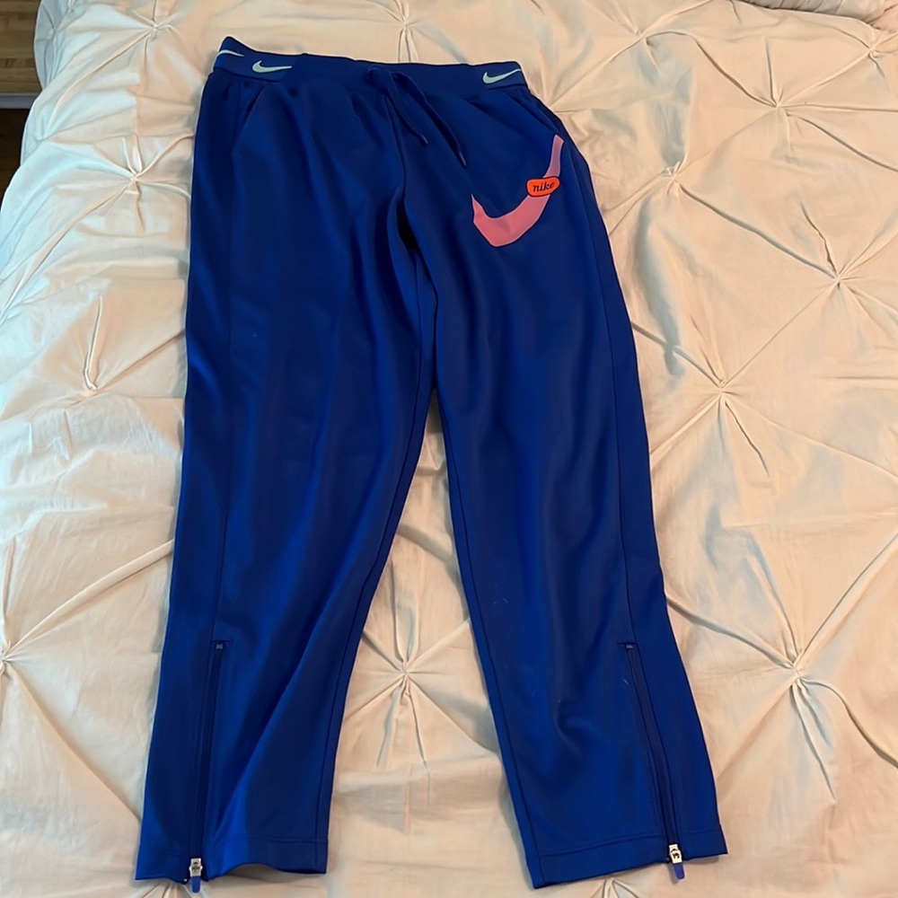 Girls royal blue logo jogging pants size large